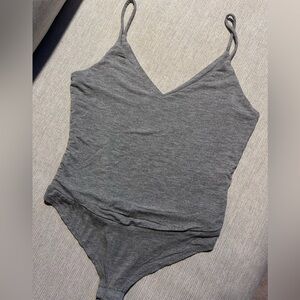 Like New, Final Touch Gray Spaghetti Strap Bodysuit